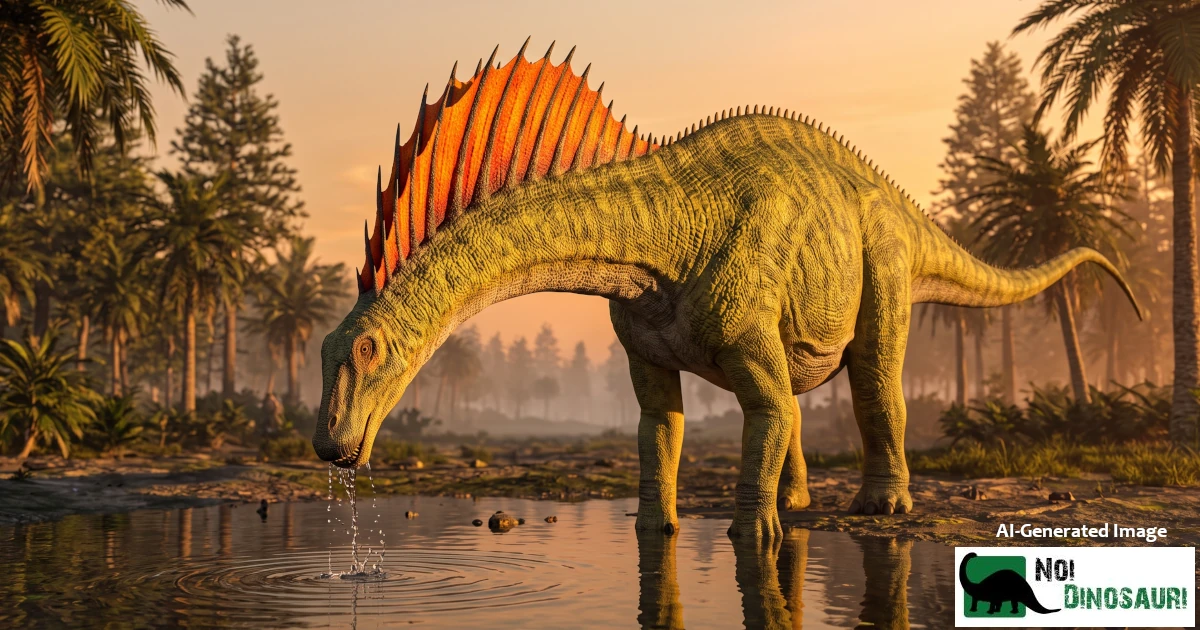 Amargasaurus che si abbevera