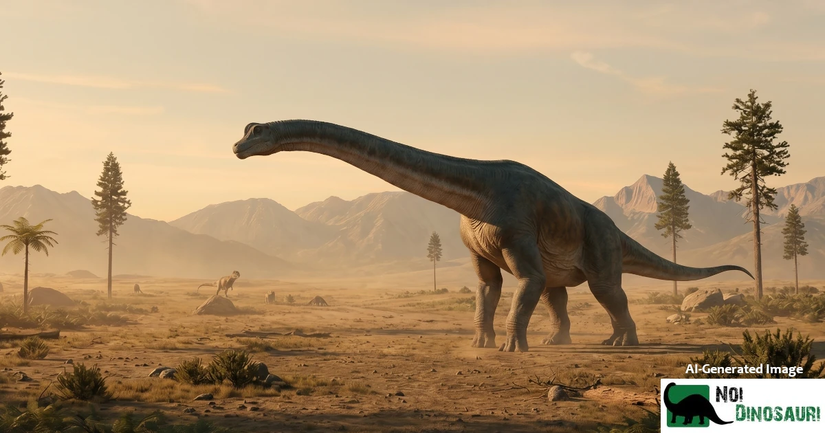 Brachioaurus nella pianura arida del tardo Giurassico
