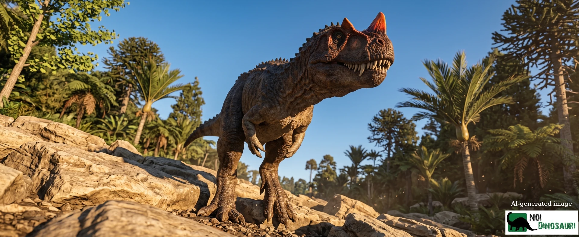 Ceratosaurus sulla roccia