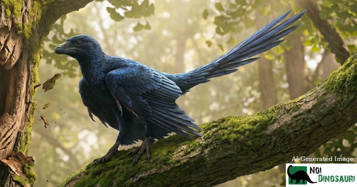 Microraptor on a tree branch
