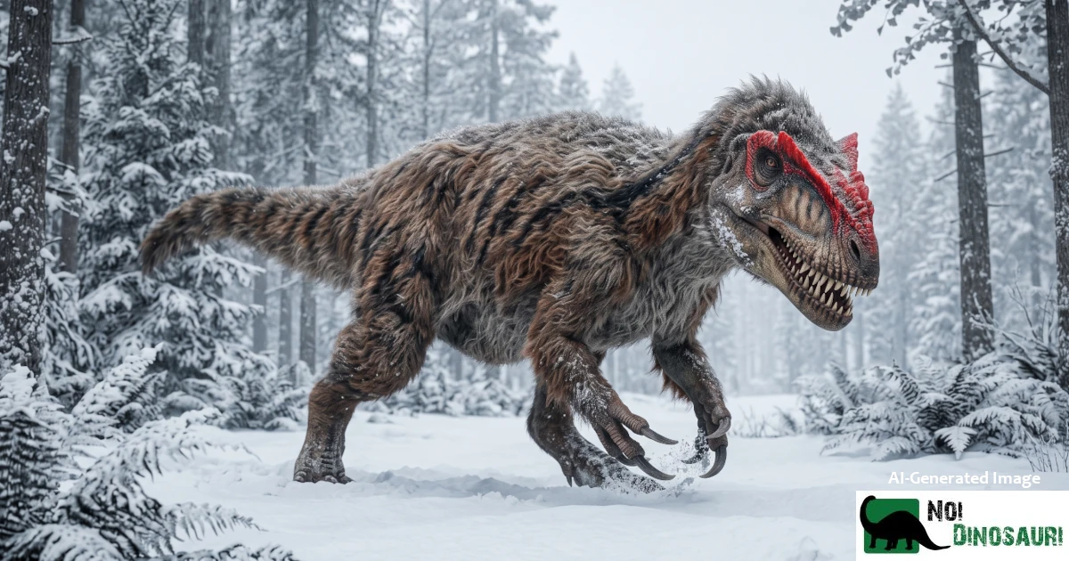 yutyrannus nella foresta innevata della Laurasia