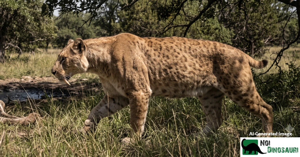 Smilodon fatalis nel parkland smilodon populator
