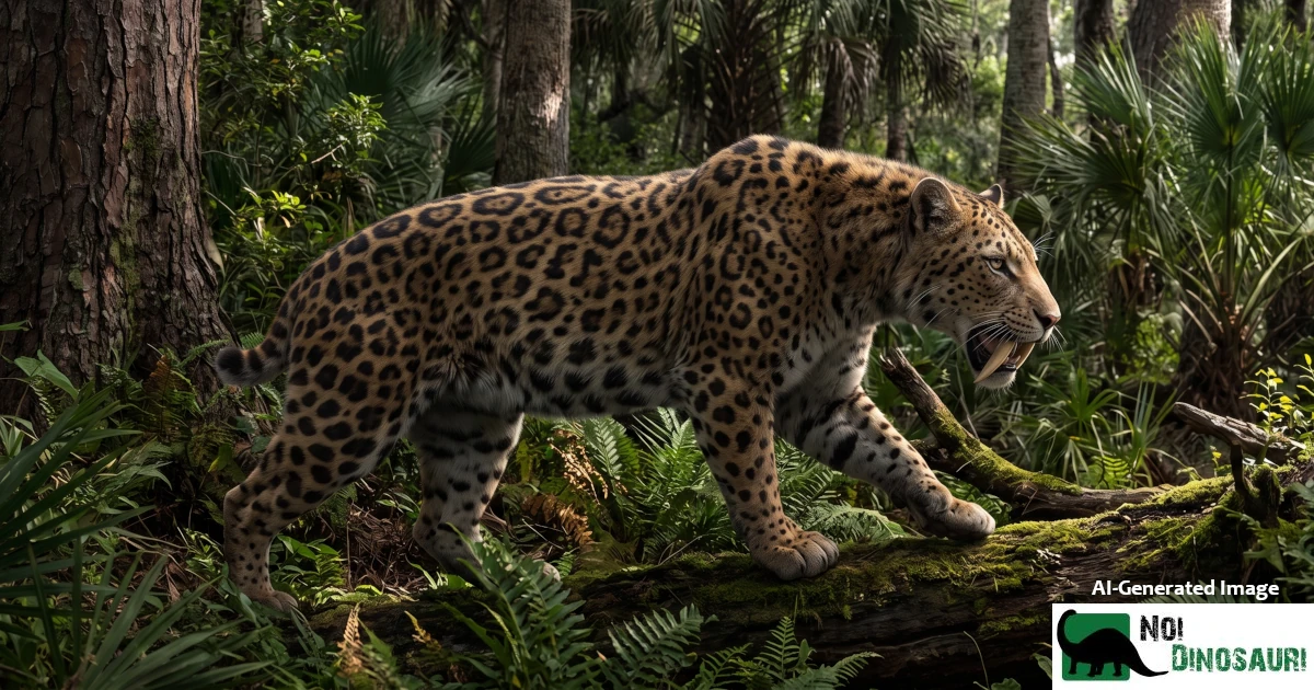 Smilodon gracilis nella foresta smilodon populator