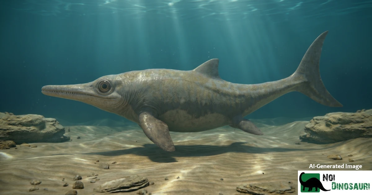 Ittiosauro mare aperto fondale sabbioso