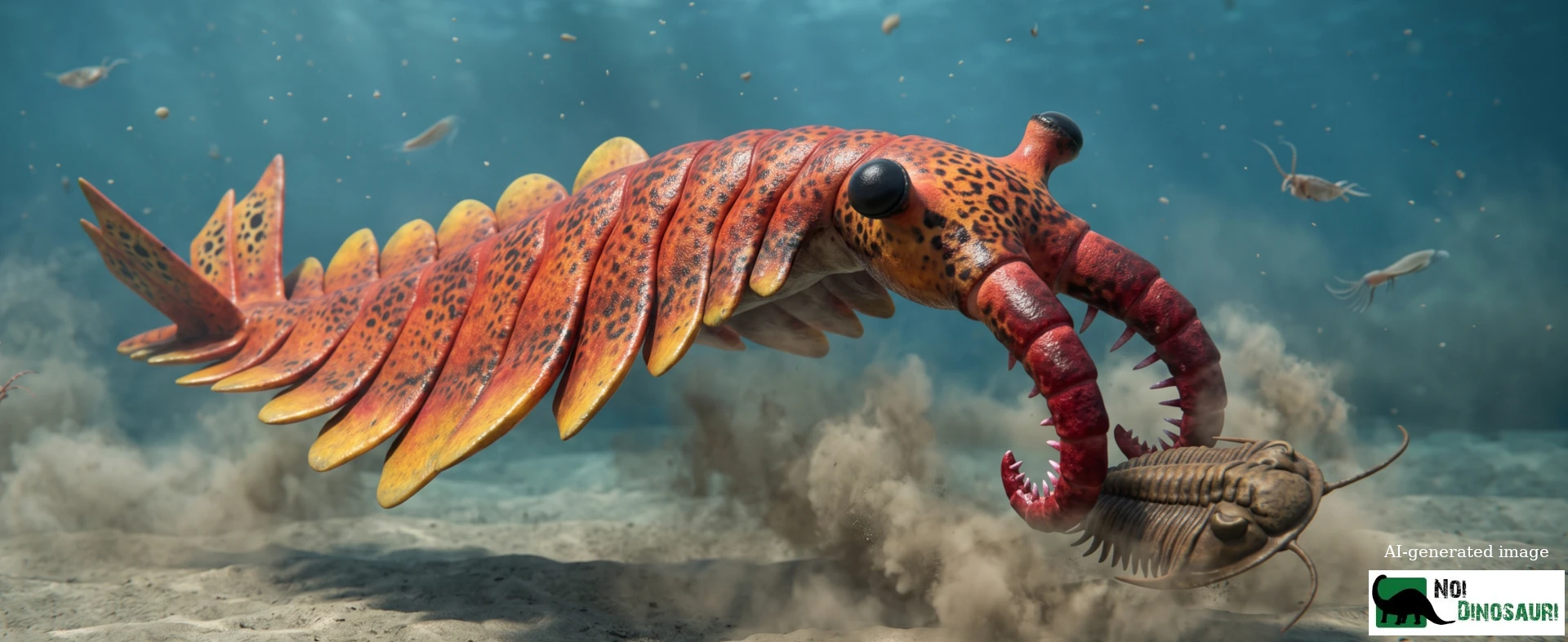 Anomalocaris a caccia di un trilobite
