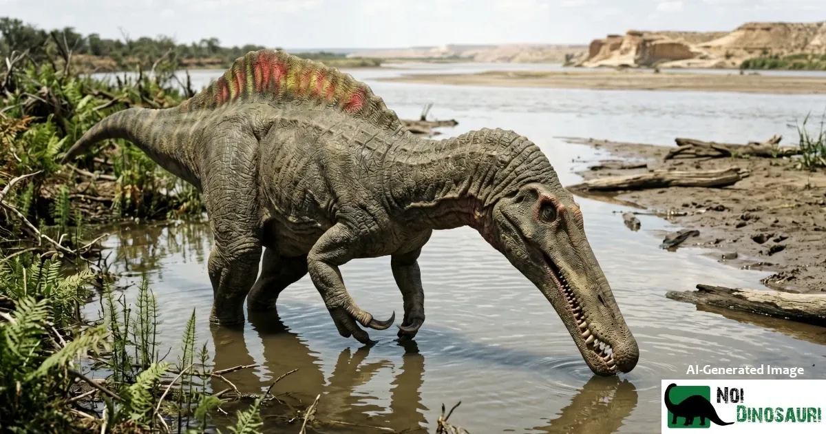 Suchomimus a caccia sulla riva