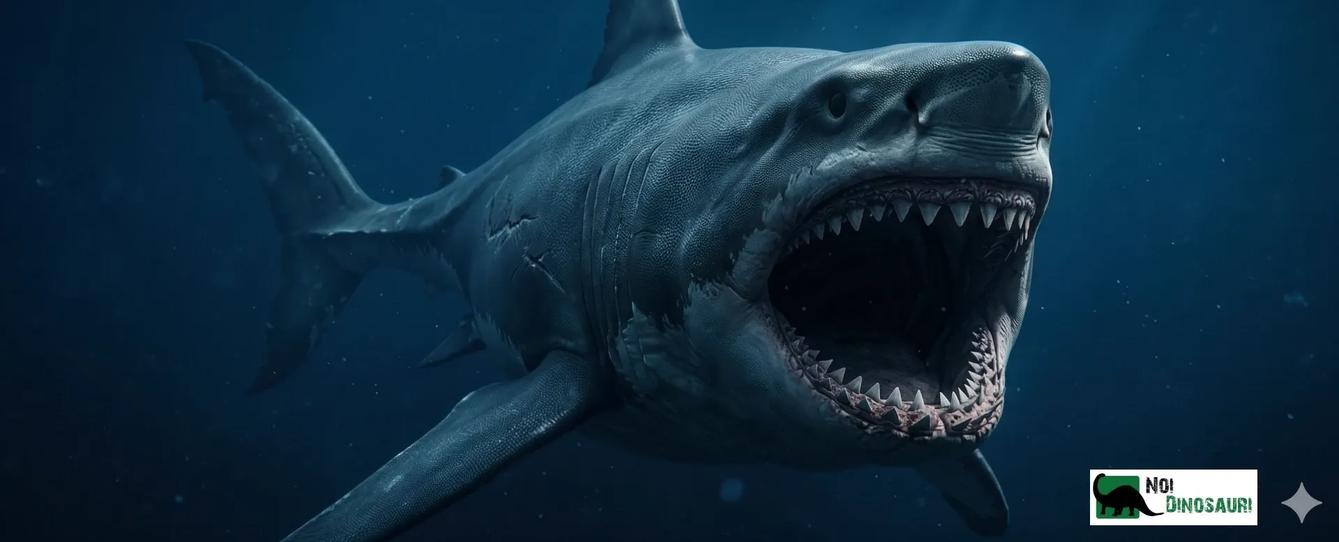 Megalodonte con le fauci aperte